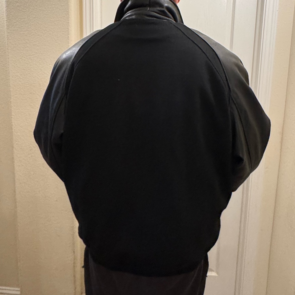 Excelled Men’s Collection Black Bomber Jacket with Leather Sleeves XXXXL - Picture 14 of 16